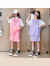 SKONWAT胖大童女童球服套装夏季速干假两件短袖运动服女孩休闲跑步训练潮 粉红色 120码 38斤到45斤