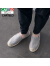 卡帝乐鳄鱼（CARTELO）品牌奥莱夏季帆布男鞋韩版豆豆鞋潮流休闲渔夫一脚蹬懒人鞋布鞋 米白色 39