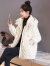 筱韩舒高端品牌羽绒服女冬季韩版时尚肌理感90白鸭绒绒设计感小众外套M5 米白色 S