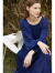 AMII2023春新款圆领木耳边褶皱宽松氛围感连衣裙高级感两件装裙子女 深海蓝 160/84A/M