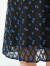 金菊重工桑蚕丝100%圆领短袖印花直筒中长夏季新款女式连衣裙 黑色 XL(170/92A)