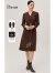 迪图迪图高端羊毛连衣裙女2023秋季新款优雅通勤气质收腰显瘦流苏裙子 红棕色 XL