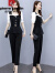 皮尔卡丹2024新款夏季韩版女士名媛气质减龄显瘦洋气两件I套休闲时尚套装 白色 M