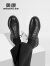奥康（Aokang）官方男鞋 商务系带三接头正装鞋男士拼接职业皮鞋1213211009黑41码