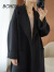 BCMDM香港潮牌纯色双面羊毛大衣女中长款 2023冬季新款宽松毛呢外套 可可色 L
