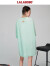 LALABOBO夏季新款设计感简约气质连衣裙宽松显瘦减龄T恤短裙女L21B-WSDT26 绿色 XS 建议80-110斤