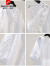 皮尔卡丹PIERRE CARDIN100%纯棉镂空绣花中袖衬衫女圆领宽松衬衣2024夏季韩版小清新上衣 白色 3XL (建议146-165斤)