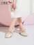 红蜻蜓女单鞋2024春季新款时装粗跟女鞋时尚高跟鞋后空女凉鞋WFV14061 米白色 39