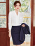伊诺宣职业装气质女神范高端工作服正装女套装销售经理导购置业顾问西装 29020白色衬衫 S