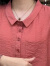 俞兆林（YUZHAOLIN）衬衫女夏宽松女装妈妈夏装棉麻短袖衬衣时尚上衣女夏款高级感显瘦 西瓜红 4XL(建议135-150斤)