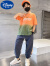 迪士尼（Disney）儿童装男童夏装套装2024夏季新款短袖长裤套装大童休闲运动童装 桔色 160码建议身高1.5米左右