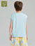 拉比（Labi Baby）童装男童T恤儿童背心夏季宽松无袖上衣纯棉透气度假风 蓝色 140 