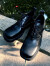 KAMI ANGER新款暗黑方头德比鞋增高休闲皮鞋厚底鞋商务西装正装皮鞋男士冬季 黑色 38