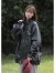 QGF美式pu皮衣外套女春秋季新款机车夹克小个子宽松休闲设计感上衣服 黑色 XL