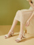 达芙妮（DAPHNE）网红韩版时尚女鞋2024年夏新款百搭粗跟时装仙女风凉鞋 米白色 37