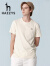 哈吉斯（HAZZYS）男装 夏季款基础百搭纯色圆领短袖T恤ASTZE02BE55 米黄色OW 185/104A 52