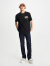 Lee商场同款24春夏新品舒适版圆领豹纹织标男短袖T恤LMT0070053RX 黑色 L