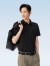 红豆（Hodo） 短袖衬衫男弹力纯色易打理丝滑修身短袖衬衫 S1黑色 170/88A 
