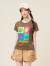 拉拉波波【设计感潮牌】夏新款水果时尚可爱小众短袖T恤女LBCB-WSDT35 咖色 L