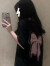 月袖（YUEXIU）美式黑色宽松t恤女潮流甜酷夏季新款短袖oversize圆领印花上衣女 纯色(抹胸) S 60-85斤【正版品质】