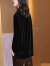 遥芷中年妇女秋季穿搭韩版衬衫上衣女大码装丝绒春胖人T恤洋气遮肚显 黑色 M 90-105斤