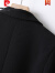 皮尔卡丹（pierrecardin）今年流行西服2024春秋新款韩版宽松休闲中长款气质黑色西装外套女 黑色 S 85-100斤