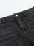 威杰思（VJC）2023春季男装新款黑色牛仔水洗中裤刺绣字母休闲短裤D23BO1768 175(XL)52