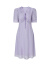 玖姿·安娜蔻轻熟风紫色收腰显瘦蕾丝中长款连衣裙女夏季新款 紫 XL