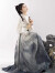 森莲娜（SENLIANNA）2024汉服女改良中国风新中式清冷风书法马面裙印花连衣裙套装 白色立领衬衣+书法马面裙 S(建议：85-98斤)