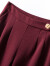慕荷红色针织套装女时尚2023新款洋气上衣裤子两件毛衣套阔腿裤套装 酒红色 S