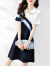 桂雪格夏季短袖连衣裙女装2024新款韩版显瘦潮流气质中长款针织polo裙子 粉色 L（105-115斤）