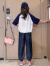 迪士尼（Disney）女大童夏装短袖套装洋气2024新款韩版时髦休闲女孩夏季运动两件套 粉色 130cm