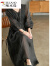 啄木鸟原单夏季高端女装商场灯笼袖天丝苎麻亚麻刺绣连衣裙 黑色 XL建议120-140斤
