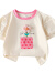 迪士尼女童夏季短袖2024新款休闲洋气T恤儿童立体花朵泡泡袖可爱上衣潮3 粉红色 80cm