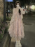 皮尔卡丹粉色碎花温柔风吊带裙开衫两件套小个子仙女连衣裙女春装裙子套装 开衫 2XL