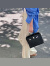 酷奇袋鼠（KUQIDAISHU）包包女2024新款小牛皮荔枝纹包大容量手提单肩包斜挎女包包 牛仔蓝(金扣) 25-13-19.5cm