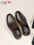 红蜻蜓舒适商务休闲时尚系带皮鞋男士正装德比婚鞋 WTA73762 棕色 41