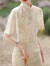 杜艳枝（DuYanzhi）新中式旗袍新款改良少女夏高级感年轻长款气质优雅连衣裙淡雅 花色 L100-110斤