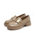 红蜻蜓时尚乐福鞋新款一脚蹬小皮鞋法式粗跟女单鞋WFB33020 裸色 39