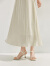 茵曼（INMAN）2024夏季女装新款吊带浪漫约会度假法式褶遮副乳显瘦薄连衣裙 浅杏色半身裙-W18425093 L