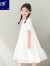 汉妮雅女童连衣裙夏季儿童甜美公主洋气韩版裙子天丝小清新度假蓬蓬裙 白色 100cm
