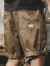 胖胖兄美式重磅复古工装短裤男夏季潮牌五分裤男宽松大码休闲外穿大裤衩 卡其色 XL（145-160斤）