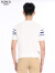 欧尼杰（O'JACK）夏季男士商务休闲短袖T恤时尚百搭条纹撞色针织衫XYU3600 白蓝条061 46/S 165cm/100-120斤