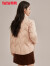 鸭鸭（YAYA）反季轻薄羽绒服女立领短款2024新款冬季时尚品牌女士薄款外套XH 粉色 S