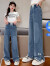 迪士尼（Disney）品牌童装女童夏装裤子新款儿童夏季薄款牛仔裤女孩洋气中大童长裤 蓝色 120cm