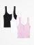 ABERCROMBIE & FITCH女装套装 24春夏新款3件装小麋鹿U型领罗纹亨利式背心 358709-1 黑色、白色、粉色 S (165/92A)
