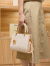 酷奇袋鼠（KUQIDAISHU）轻奢品牌母亲节礼物实用送妈妈手提包包女2024新款大容量托特包斜 米白色 专柜礼盒套装