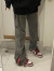 维伦凯XK SHUO冬季新款美式黑红双拉链水洗做旧牛仔裤男女设计感长裤 黑色 s