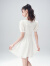 西遇娃娃领白色连衣裙女2023年新款夏季法式浪漫花边收腰公主短裙 白色 M