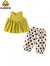 G.DUCK KIDS小黄鸭女童夏装套装新款洋气儿童公主背带两件套夏款女宝宝衣服BN 绿色 80cm(80cm)